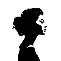 drawing woman silhouette