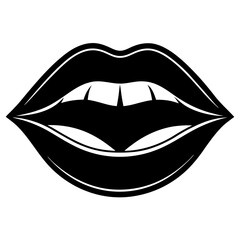 Human lips grimace slightly vector illustration