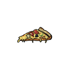 Pizza Vintage Retro, Illustrations Design Template Vector.