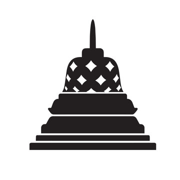 Borobudur illustrations logo isolated, icon design  template vector