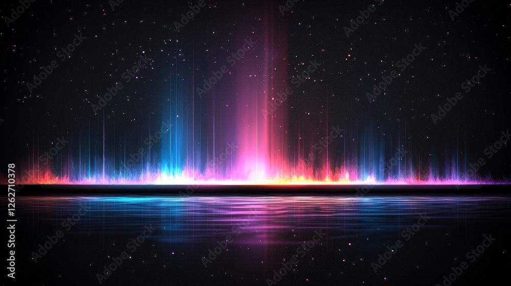 Wall mural traversing star fields at lightning-fast velocities in hyperspace, a light-speed trail in their wake
