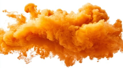 An isolated transparent orange smoke cloud - Stock