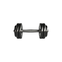 Fototapeta premium Black dumbbell isolated on white background 