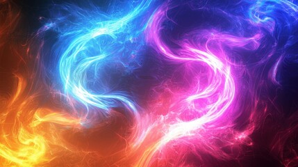 Obraz premium Vibrant Abstract Light Trails in Colorful Swirls and Waves