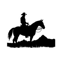 cowboy horse silhouette