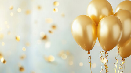 golden balloon on bokeh background