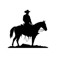 cowboy horse silhouette