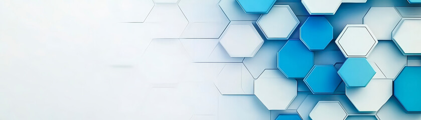 Modern blue and white hexagonal abstract background, perfect for technology and design themes, enhancing digital marketing strategies.