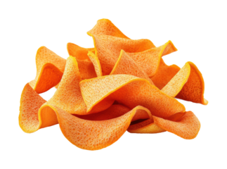 Creative pumpkin peel carvings in the kitchen isolated on transparent background - Generative AI