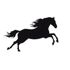a horse running silhouette