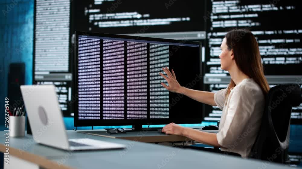 Poster Web Developer Coding On Computer