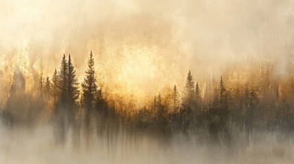 Obraz premium Abstract depiction of a forest line against a light background