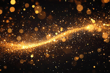 Obraz premium shimmering golden background filled with sparkling particles creates magical atmosphere. delicate noise adds depth and texture to scene, perfect for festive themes