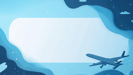Serene Sky Flight Travel Airplane Journey Blue Background
