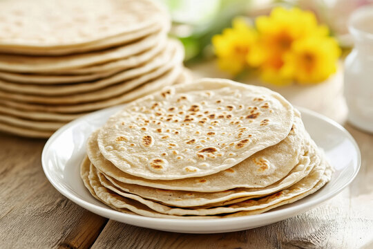 Flatbread is traditionally made with flour in India.