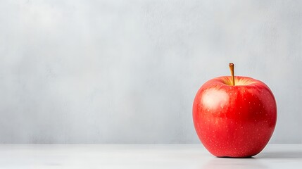 Fresh red apple kitchen table food photography minimalist style close-up healthy eating