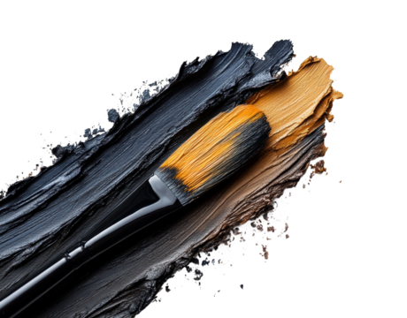 Artistic brush strokes white creativity isolated on transparent background - Generative AI