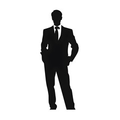 a man a suit silhouette