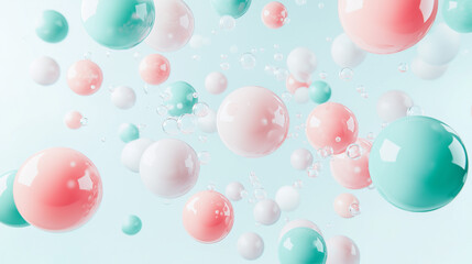 Background image of balls in soft blue and pink colors