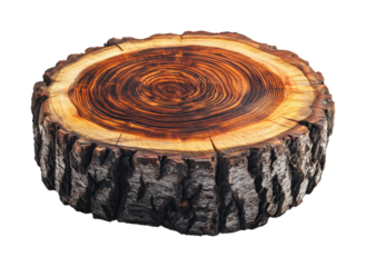 Wood slice crafts workshop diy projects isolated on transparent background - Generative AI