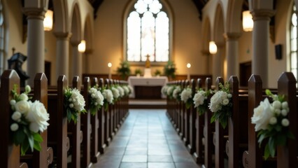 Rustic church wedding decoration
