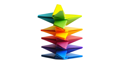 a stack of pyramids with colorful colors stacked on top of each other PNG image, PNG file, Generative art.