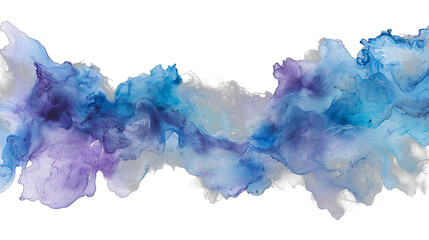 a cloud of blue and yellow smoke or liquid isolated on a transparent background, PNG image, PNG file, Generative art.