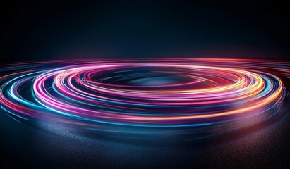 Fototapeta premium In the background, streaks of light from speed blur the scene