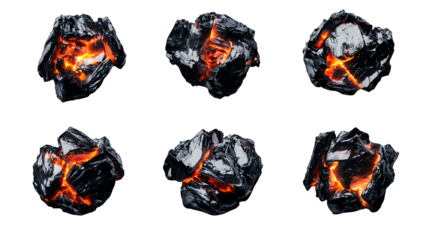 balls of fire and ice on a transparent background, photo PNG image, PNG file, Generative art.