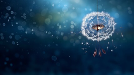 Macro Water Drop on Dandelion Parachute - Nature Close-Up