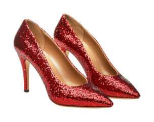 Sparkling red heels fashion footwear glam isolated on transparent background - Generative AI