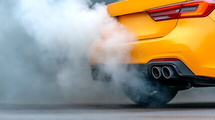 Car emission testing urban street photography automotive close-up pollution awareness