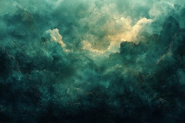 Fototapeta premium Black dark blue petrol teal emerald jade agua water sea ocean green abstract background. Color gradient ombre