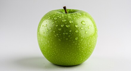 green apple on white background