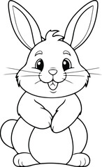 Cute Easter Bunny Line art