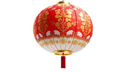 Traditional Red and Gold Chinese Lantern with Intricate Design Hanging Decoration for Festive Celebrations