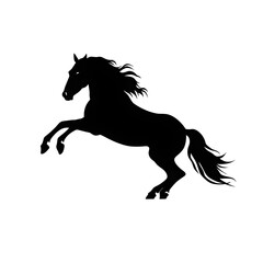 horse running silhouette