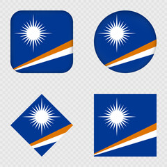Marshall Islands Flag Icons Pack. Vector illustration.