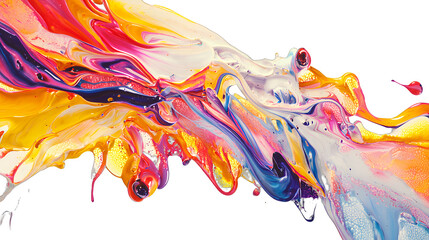 colorful paint splashing into liquid on a transparent background, PNG image, PNG file, Generative art.
