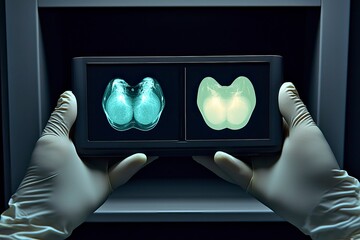 Mammography Images Displayed on a Portable Screen