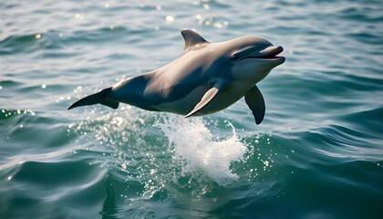 a dolphin is jumping out of the water