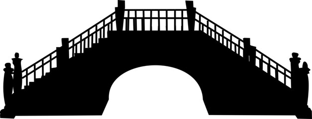 bridge silhouette on white background vector