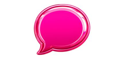 a pink speech bubble on a transparent background, PNG image, PNG file, Generative art.