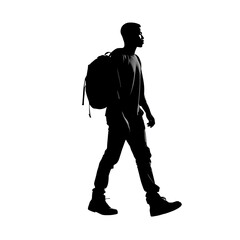 a man walking silhouette