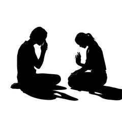 women praying silhouette