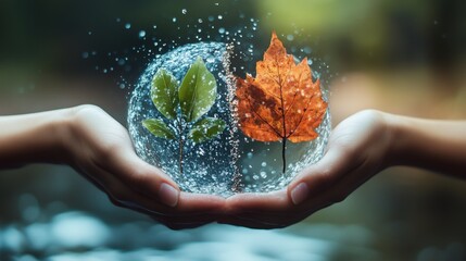 The cycle of life between the palms