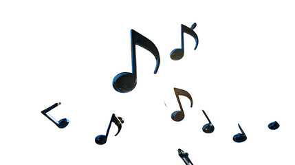 a bunch of musical notes on a transparent background, PNG image, PNG file, Generative art.