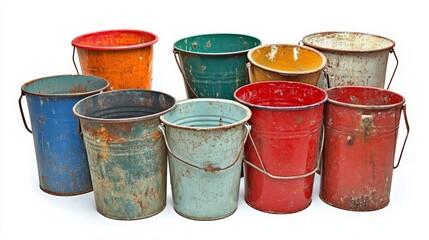 Bucket icon collection on white background