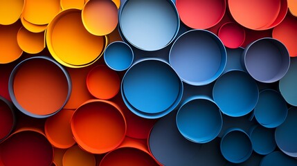 Overlapping Colorful Circles Abstract Art Design