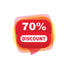 70 percent off sale label for great promotions design and offers, vector illustration design template.
